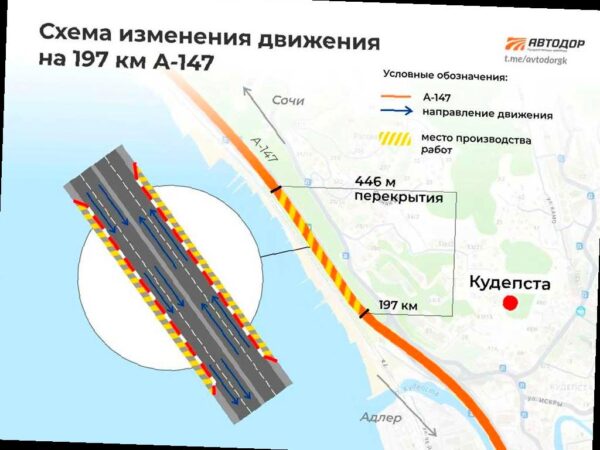 На трассе А-147 в районе Кудепсты изменится схема движения